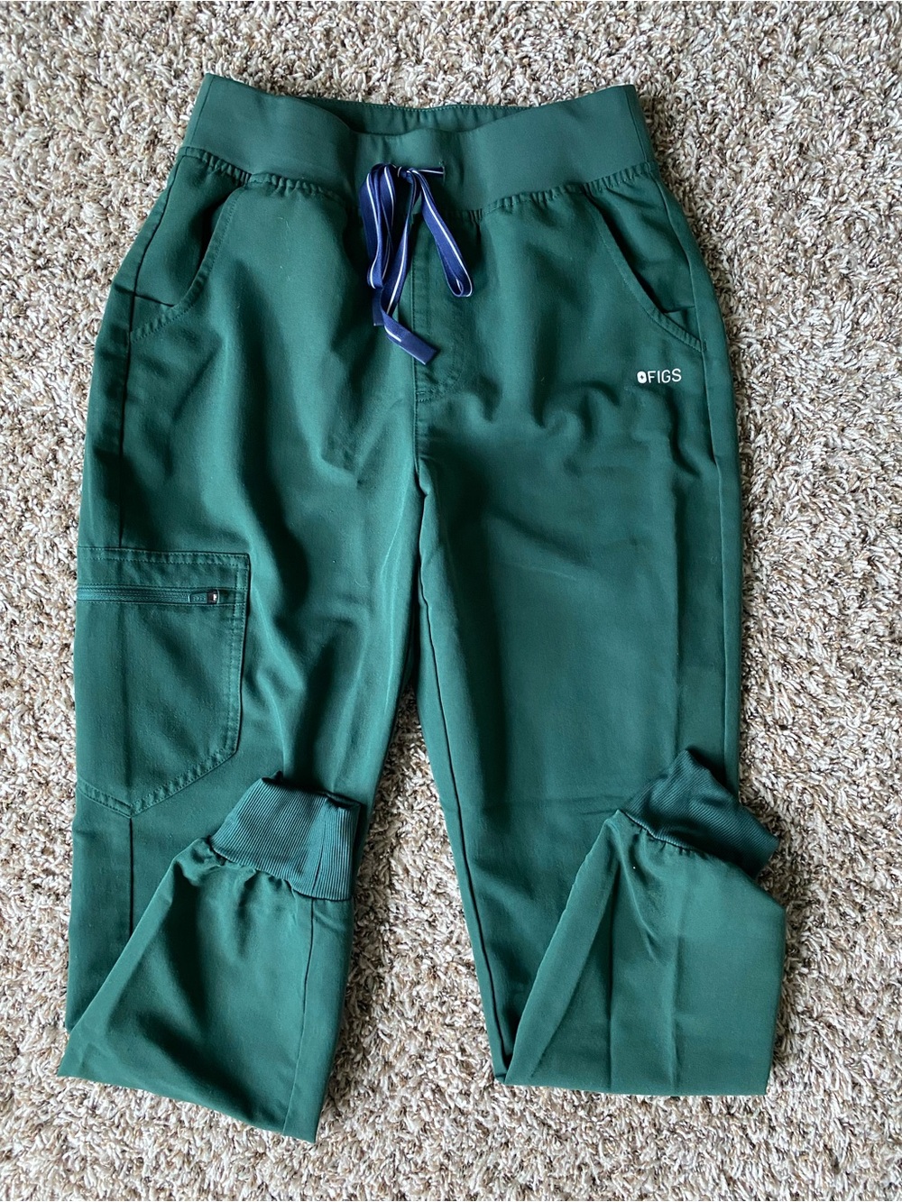 FIGS High waisted Uman joggers size small British Racing Green